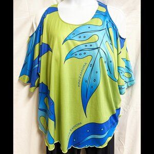 Kini Zamora Hawaiian Design Shoulder cutout top2XL
